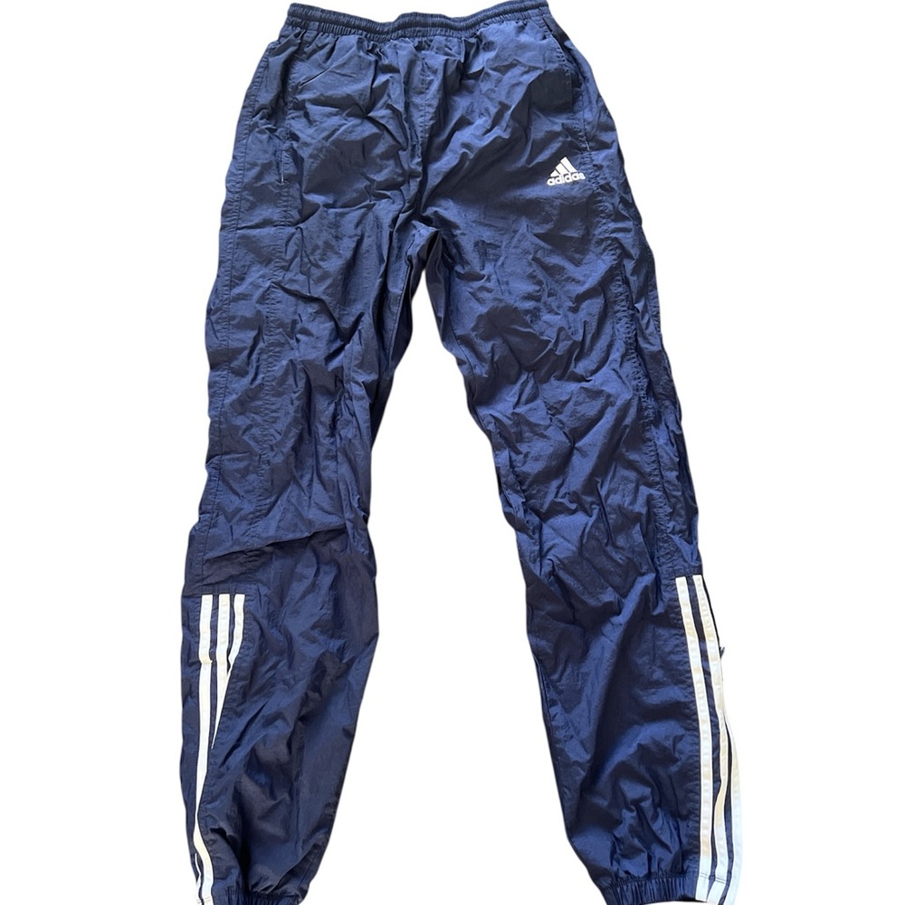 Adidas Navy Blue Joggers with White Stripes
